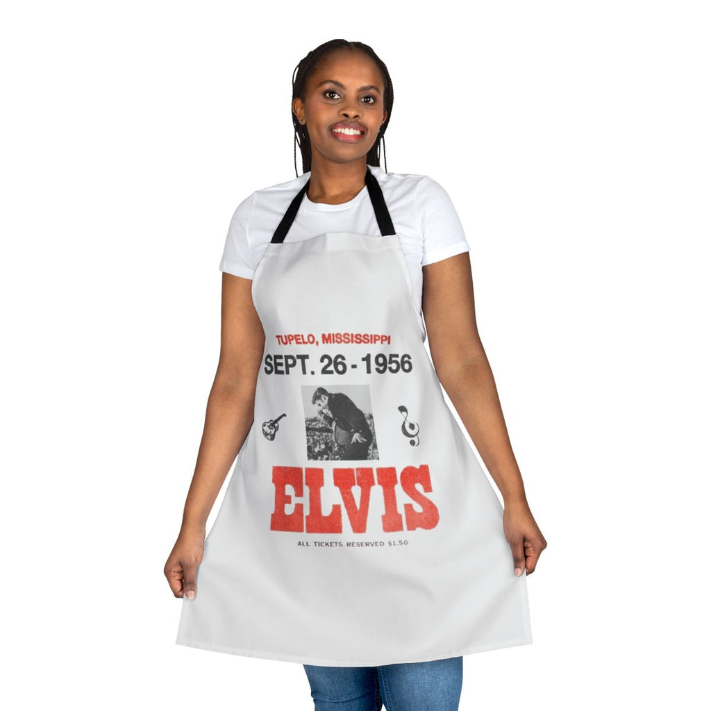 Vintage-style apron featuring Elvis Presley's Aloha from Hawaii concert design
