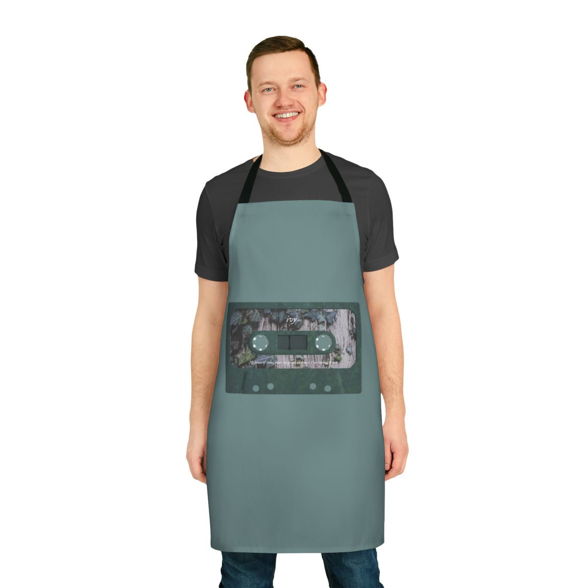 Vintage-inspired floral apron featuring an ivy and cassette design, perfect for Taylor Swift fans and nature lovers.