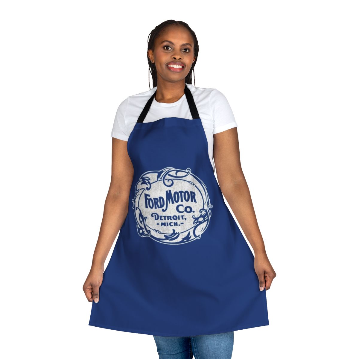 Vintage Ford logo printed on a high-quality 100% cotton t-shirt apron