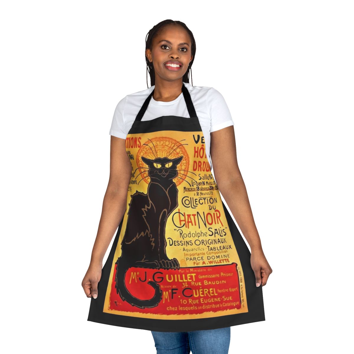 Vintage French 1896 Le Chat Noir Exposition Apron featuring original designs