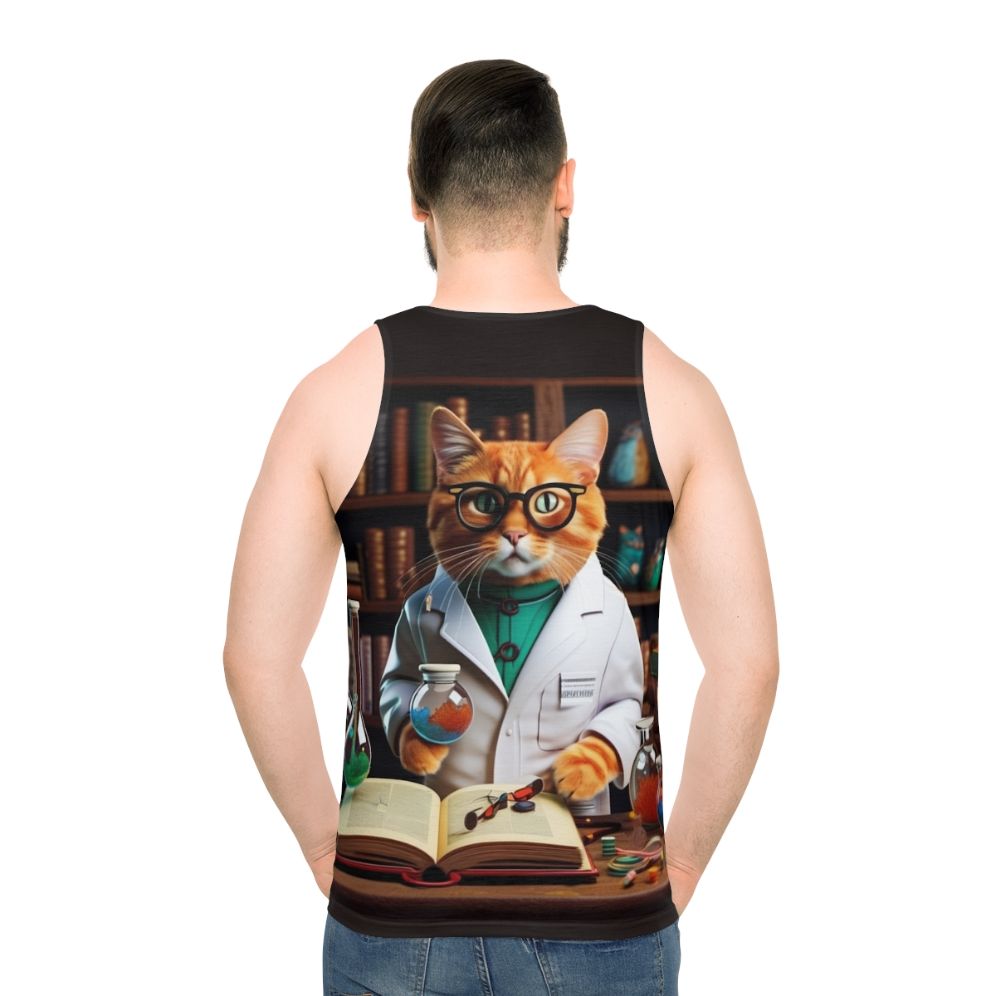 Vintage funny cat unisex tank top