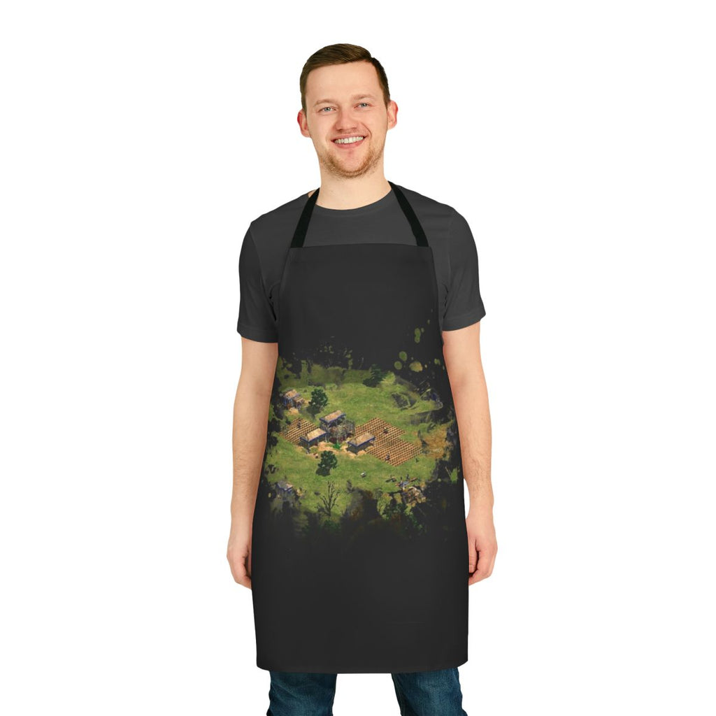 Vintage gaming apron featuring retro Age of Empires art design