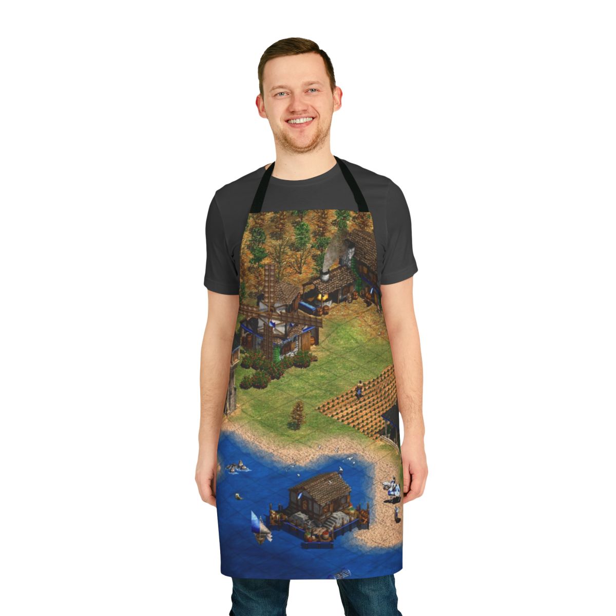Vintage-style apron with Age of Empires graphics for classic PC gamers