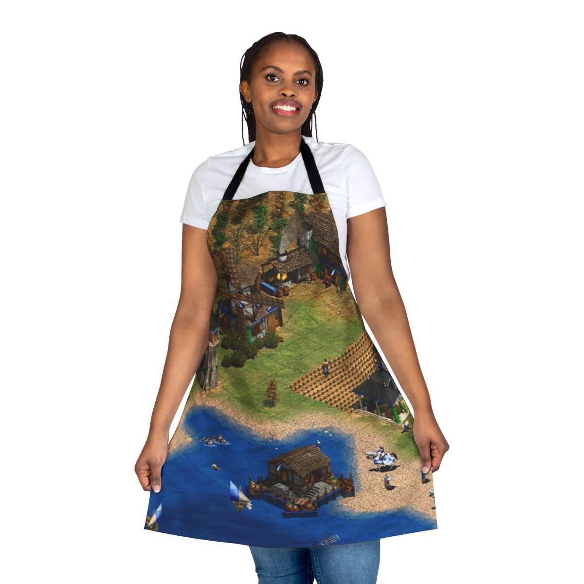 Vintage-style apron with Age of Empires graphics for classic PC gamers