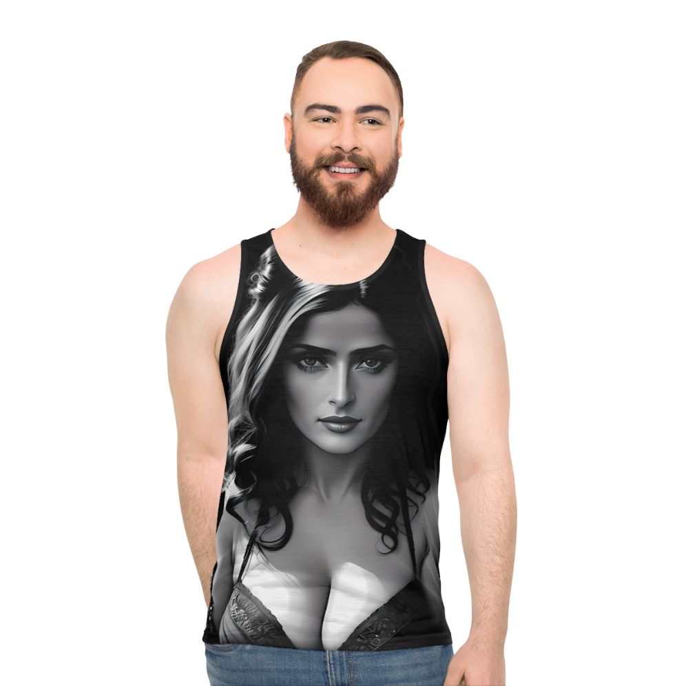 Vintage gangster femme fatale art print unisex tank top