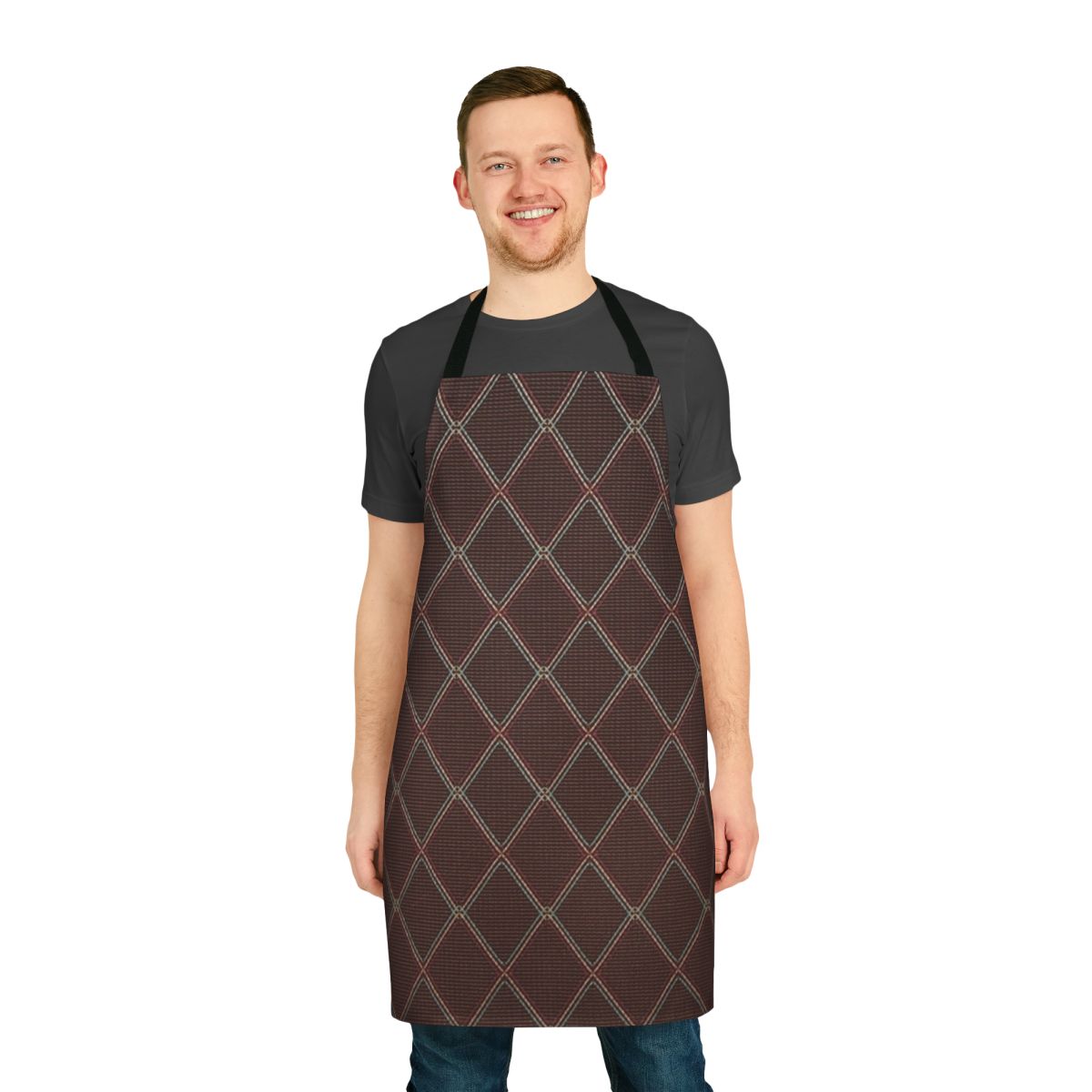 Vintage guitar amplifier grill cloth apron with a classic speaker pattern, perfect for music enthusiasts and guitar players.