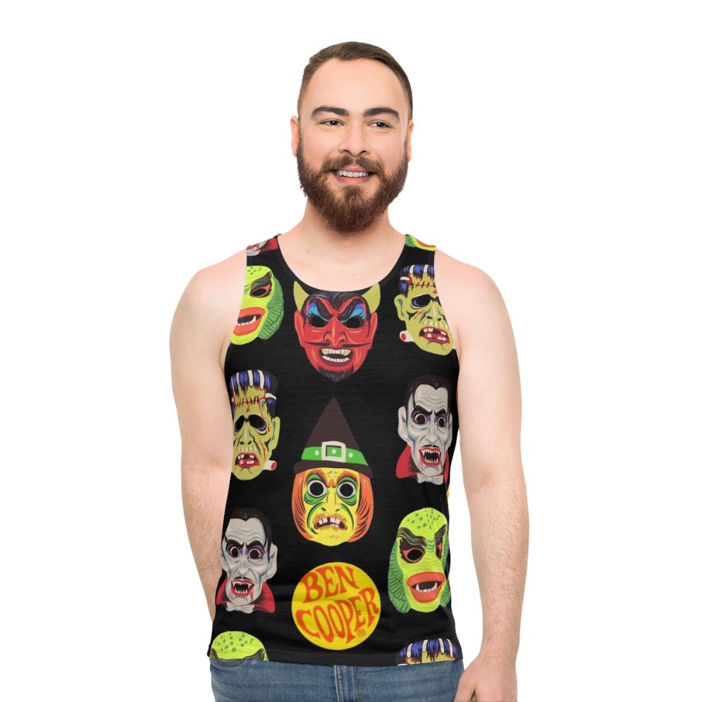 Vintage Halloween Masks Unisex Tank Top
