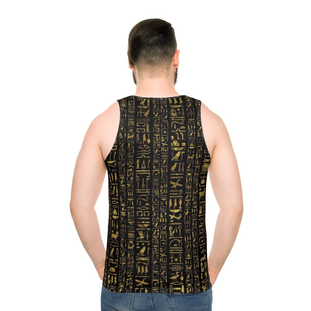 Vintage hieroglyphic unisex tank top with ancient Egyptian design