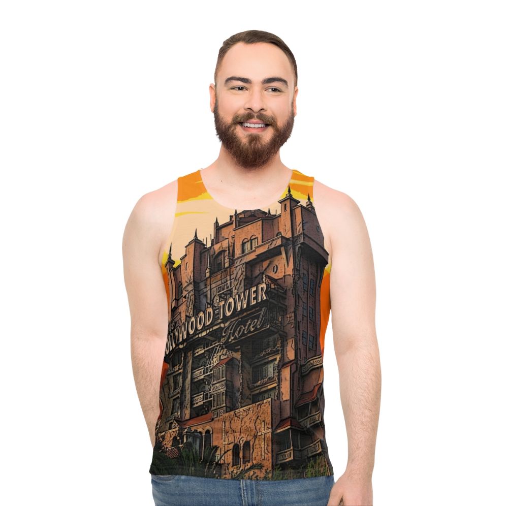 Vintage Hollywood 1939 Unisex Tank Top with Lightning Bolt Design