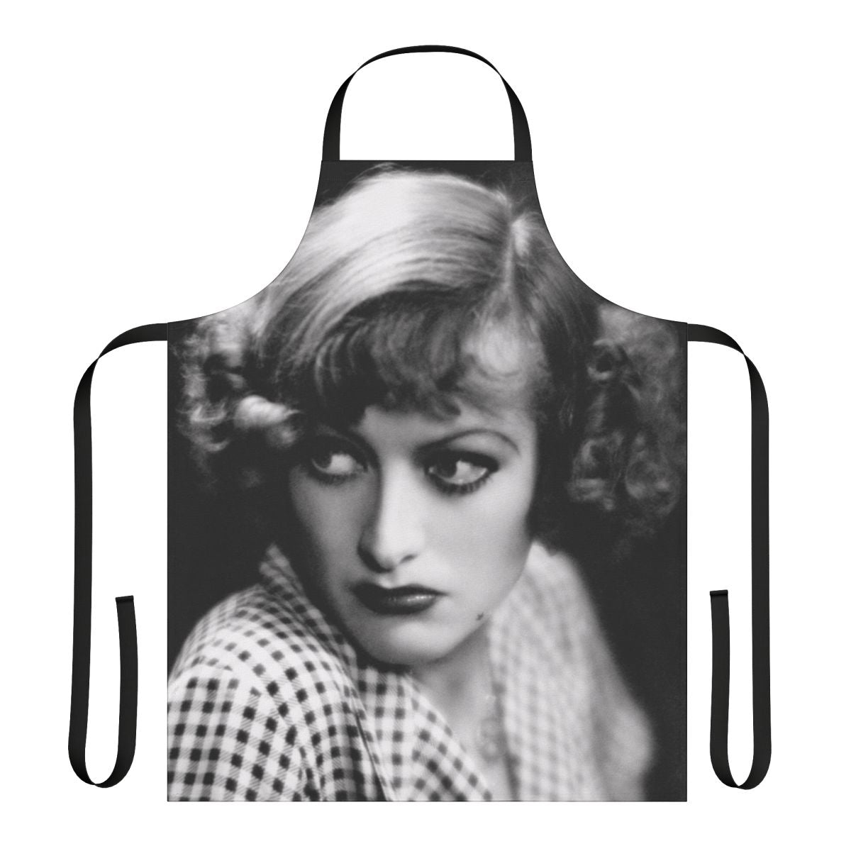 Vintage-style apron featuring an illustration of iconic Hollywood actress Joan Crawford