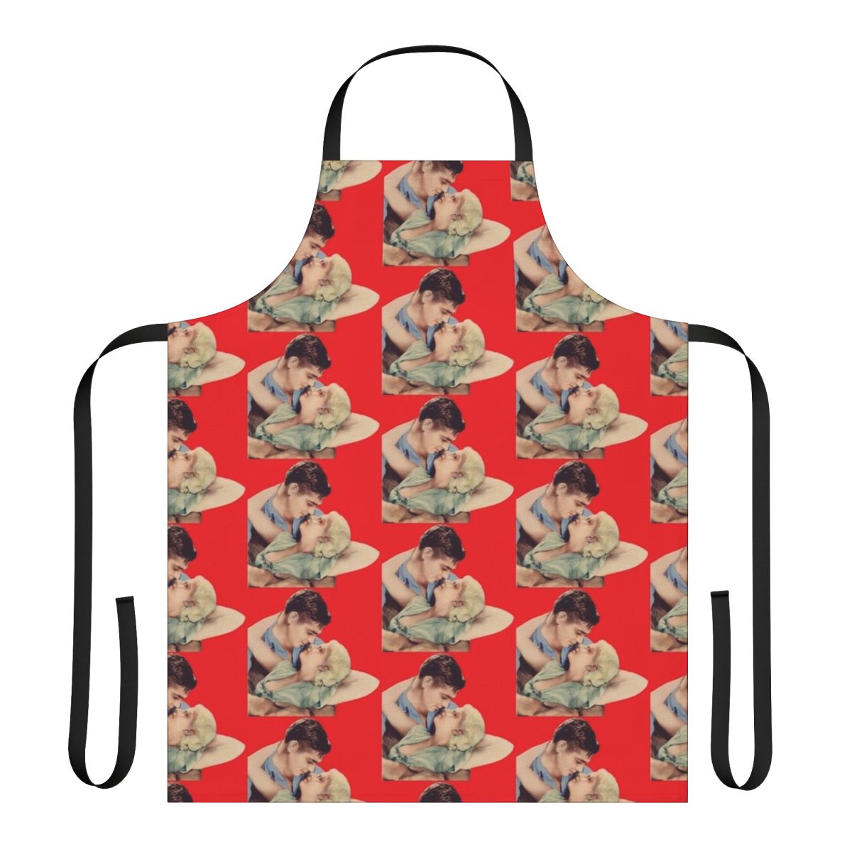 Vintage-style apron with images of classic Hollywood stars Jean Harlow and Clark Gable