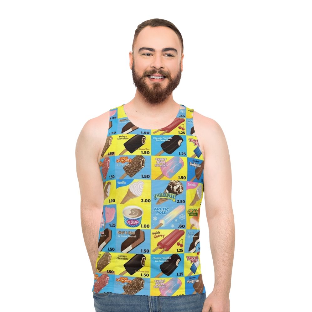 Vintage Ice Cream Truck Menu Unisex Tank Top