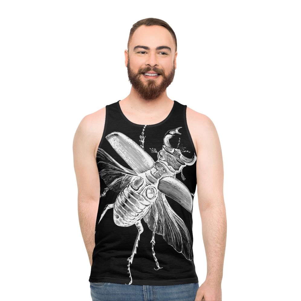 Vintage Stag Beetle Bug Engraving Unisex Tank Top
