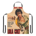Vintage-inspired 1950s style apron featuring retro gun graphics