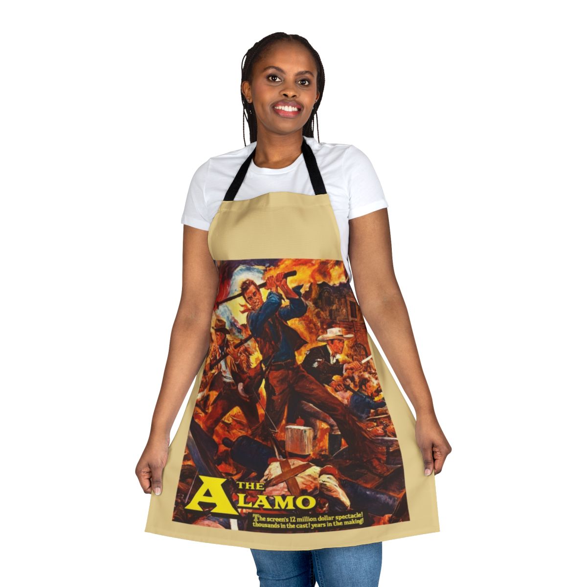 Retro-style apron featuring a vintage poster design for the classic 1960 film The Alamo