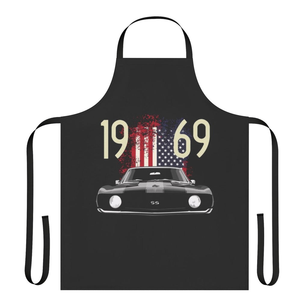 Retro-style apron featuring the iconic 1969 Chevrolet Camaro SS design