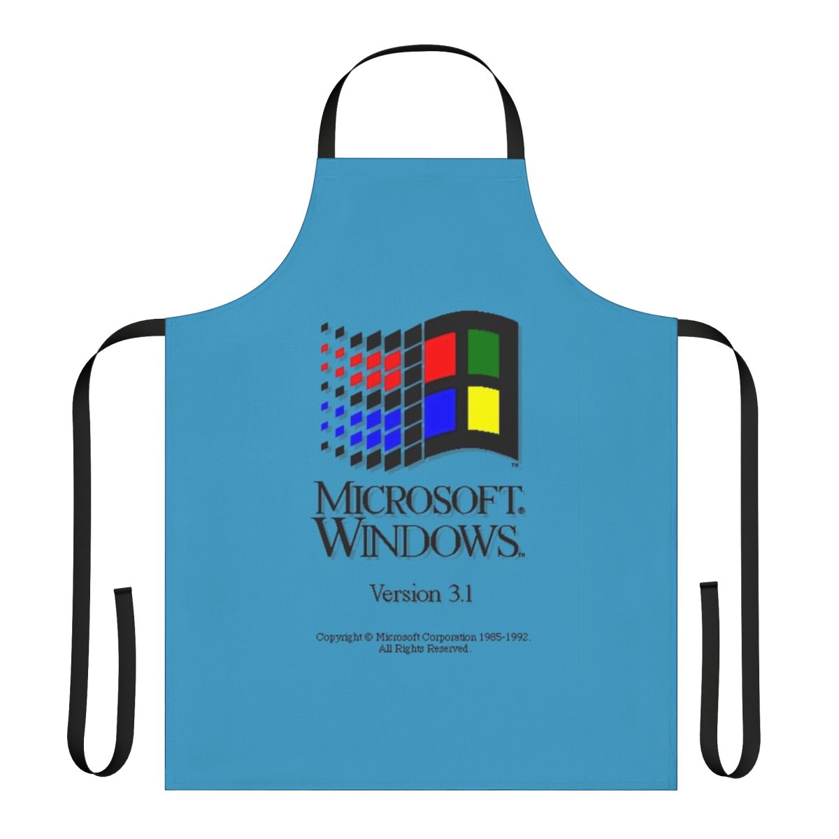 Vintage-style apron featuring the Windows 3.1 operating system logo and design