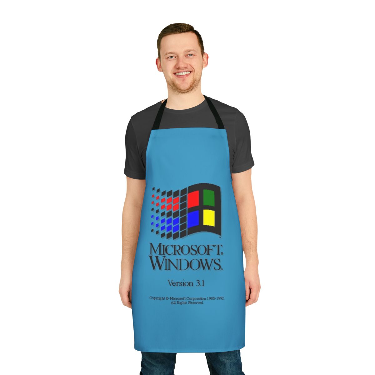 Vintage-style apron featuring the Windows 3.1 operating system logo and design