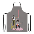 Vintage-style apron with "Addicted to the Shin Dig" design, featuring guitar, band elements