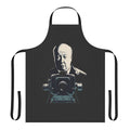 Alfred Hitchcock-themed apron with a classic, retro-inspired design