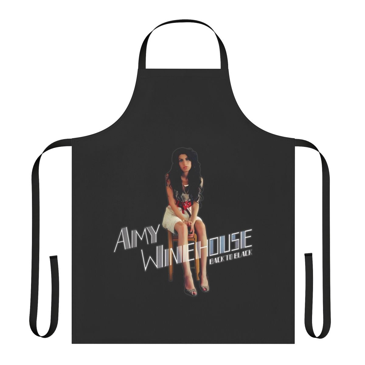 Vintage-style apron featuring the image of legendary singer Amy Winehouse