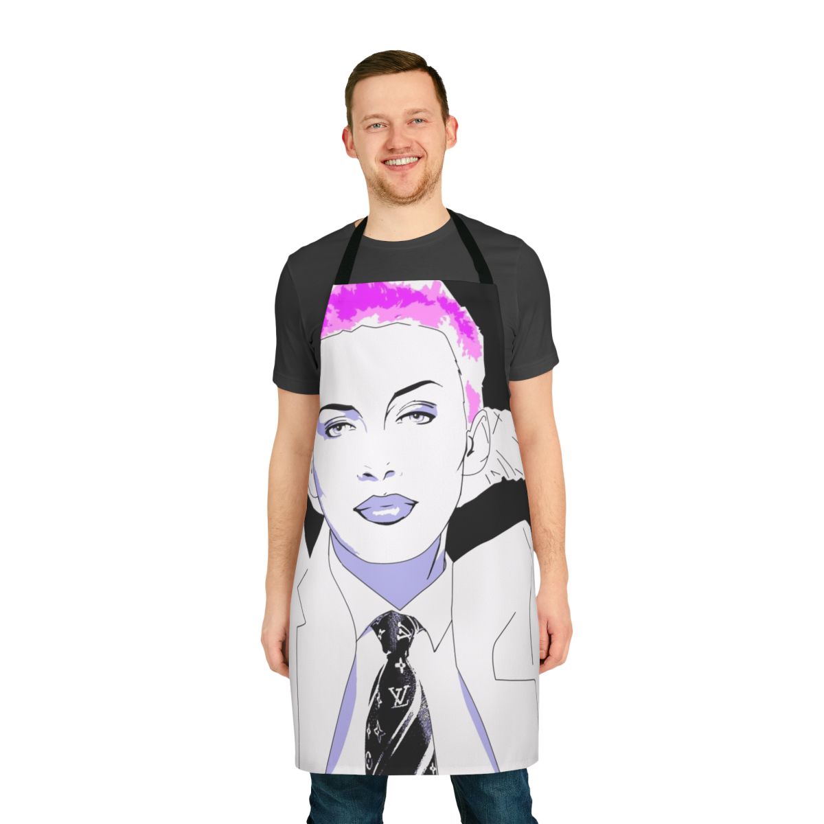 Vintage-style purple apron with the name "Annie Lennox" and Eurythmics branding