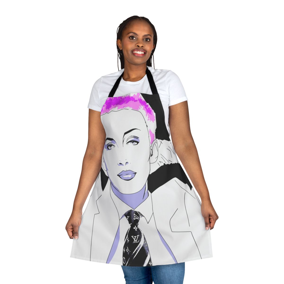 Vintage-style purple apron with the name "Annie Lennox" and Eurythmics branding