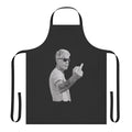 Vintage-styled cooking apron featuring an Anthony Bourdain-inspired design