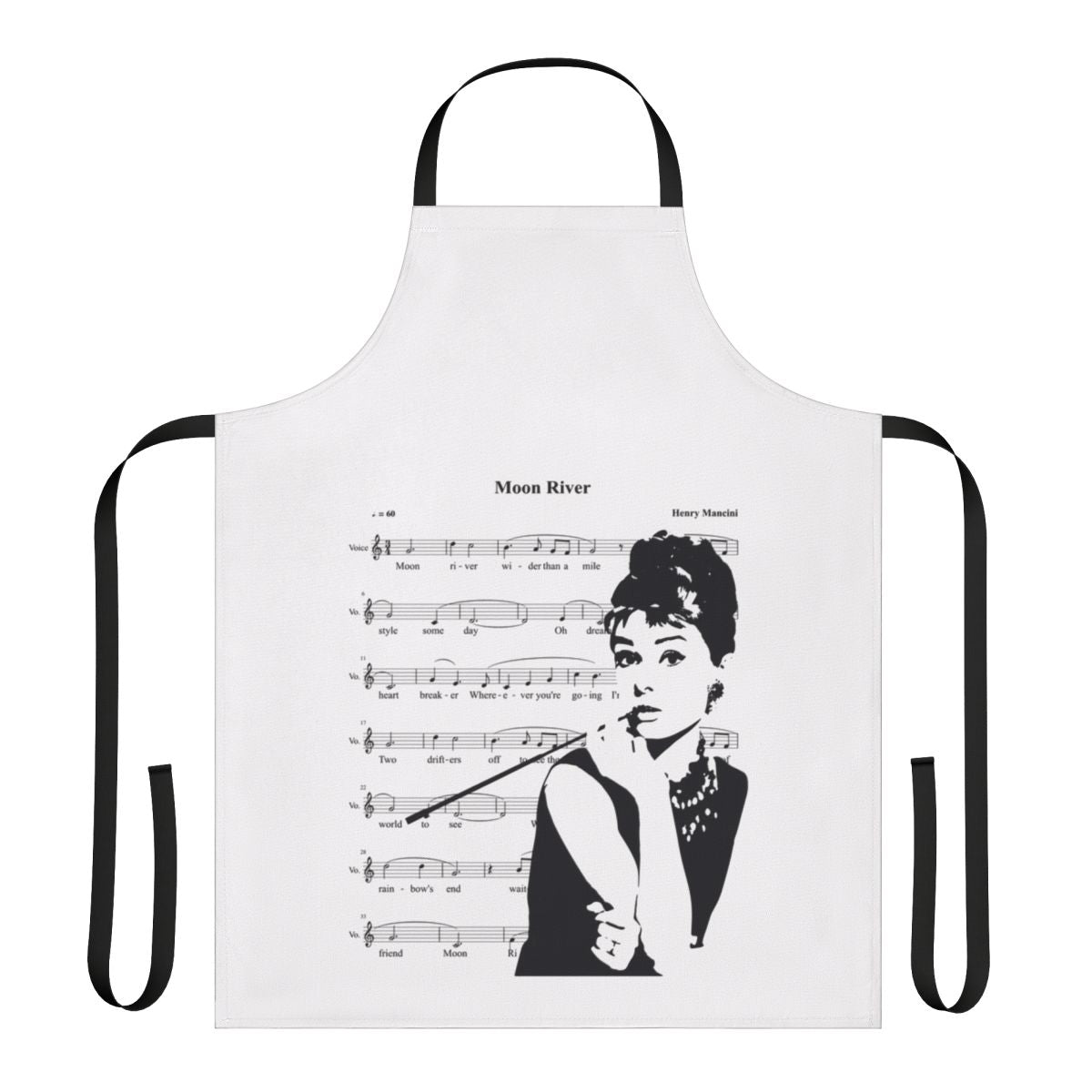 Vintage-inspired apron featuring a classic song and iconic film