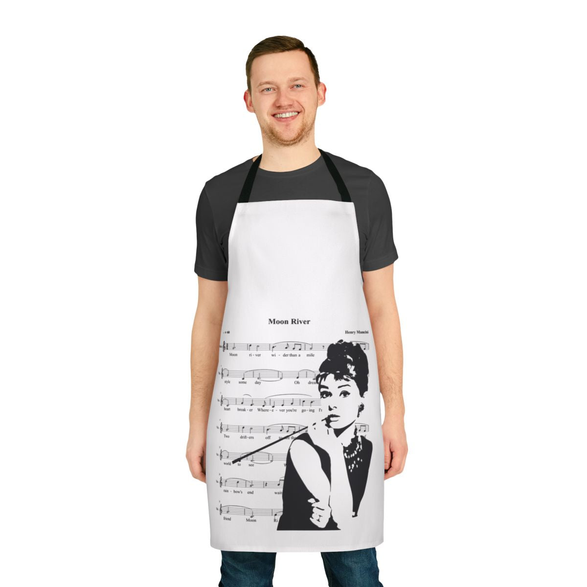 Vintage-inspired apron featuring a classic song and iconic film