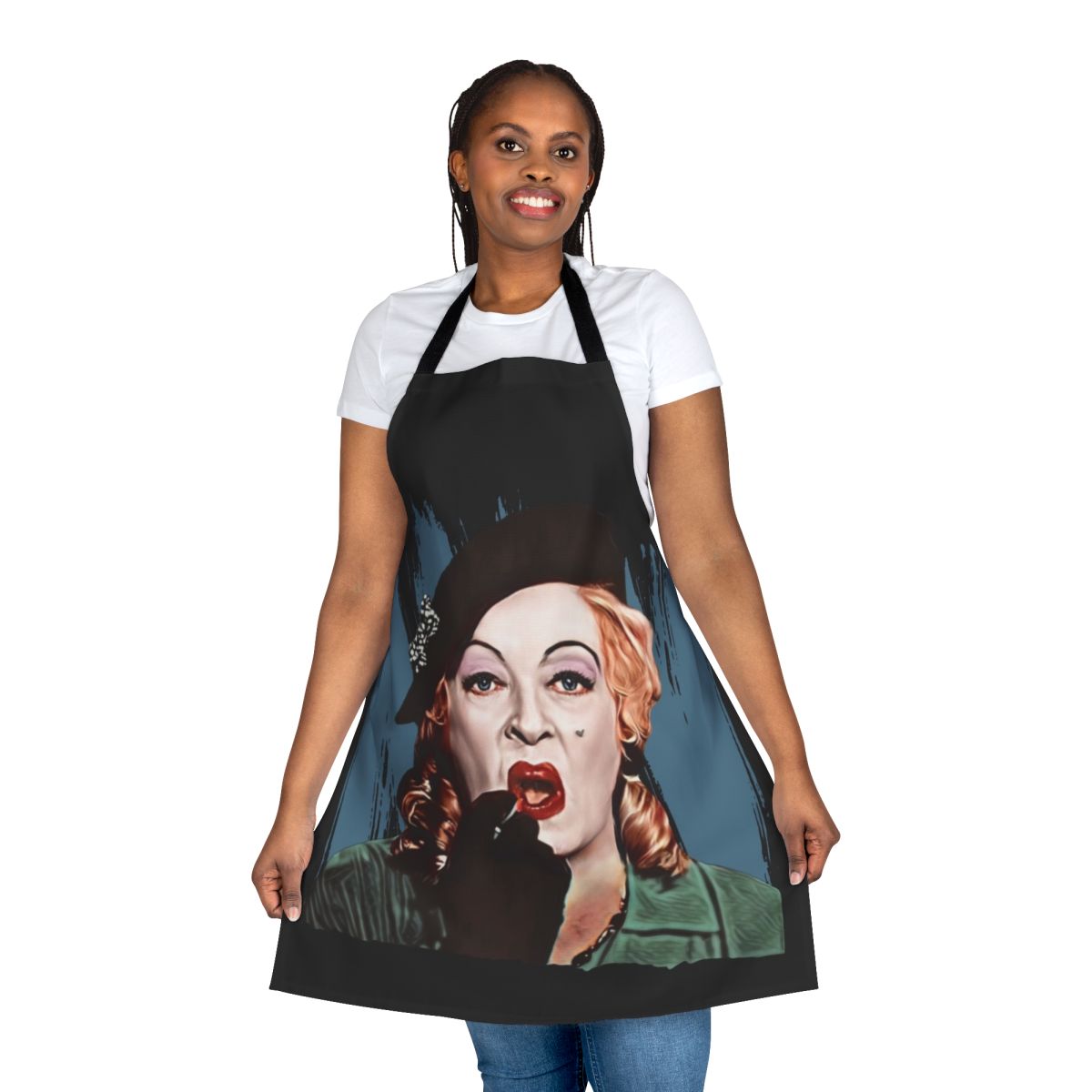 Vintage-inspired apron featuring the classic movie character Baby Jane Hudson