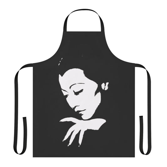 Monochrome apron design with portrait of famous Chinese-American actress Anna May Wong