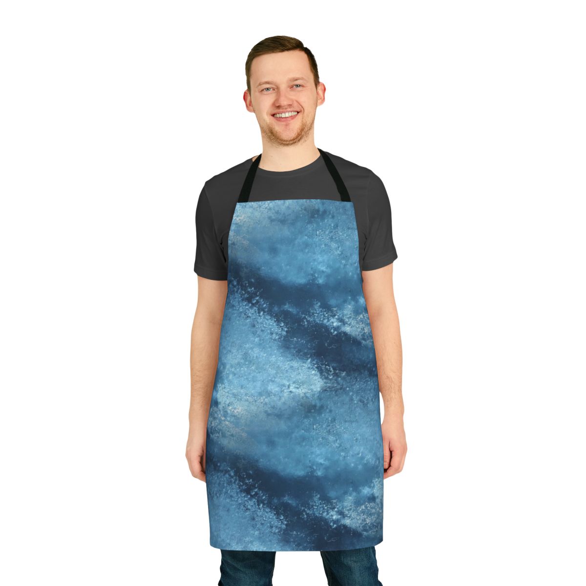 Vintage-inspired blue frost patterned apron