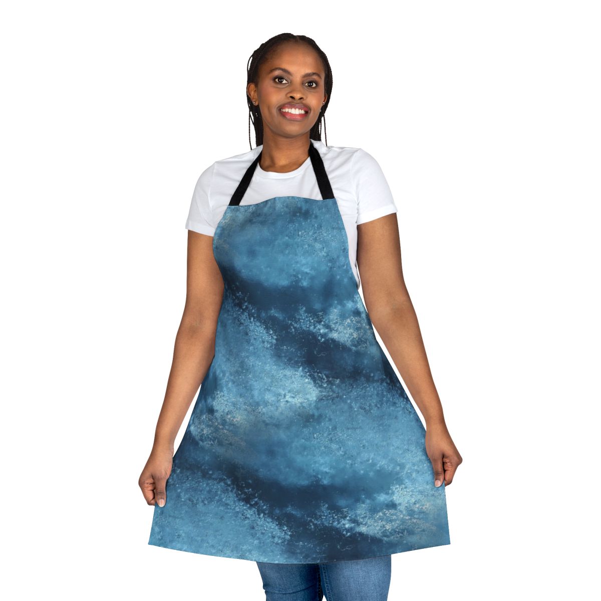 Vintage-inspired blue frost patterned apron
