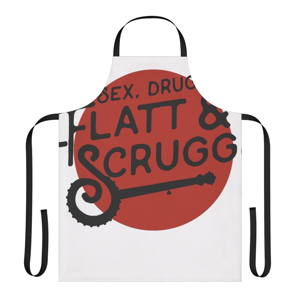 Vintage-style apron featuring a bluegrass music-inspired design