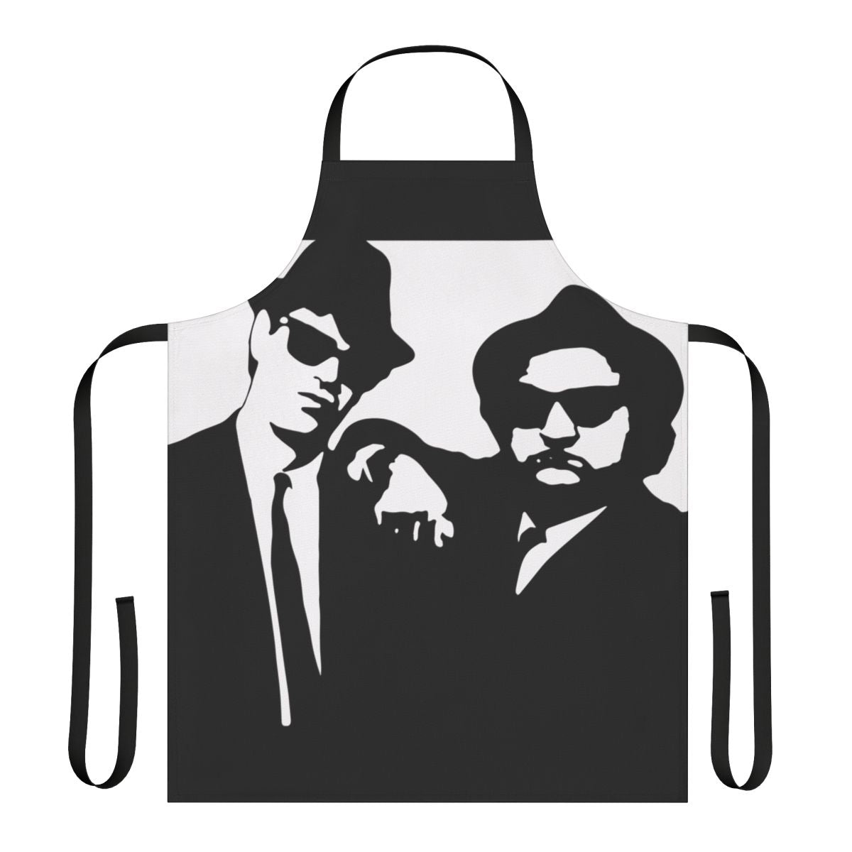 Blues Brothers themed apron with retro 1970s style graphics