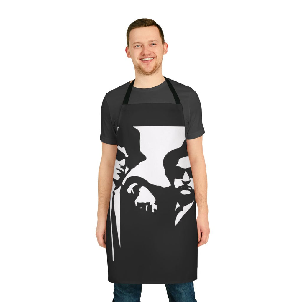 Blues Brothers themed apron with retro 1970s style graphics