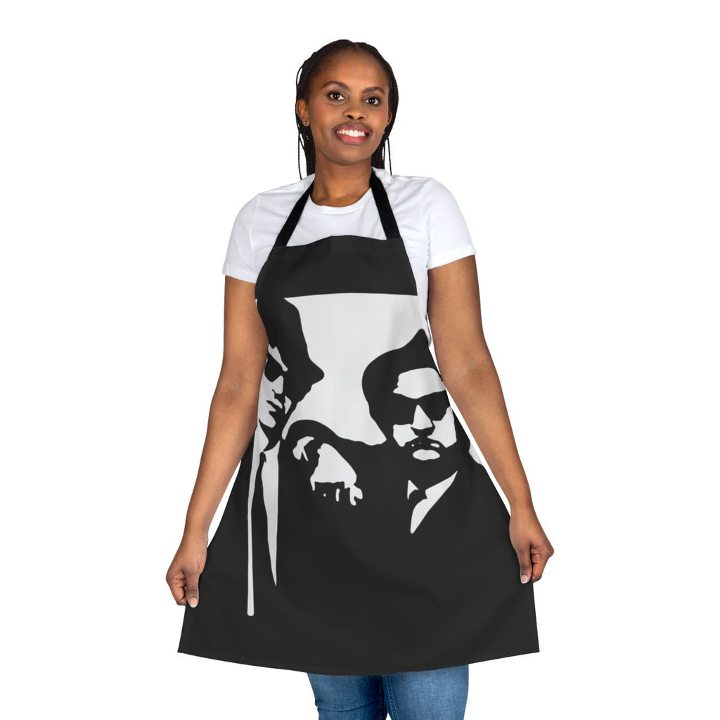 Blues Brothers themed apron with retro 1970s style graphics