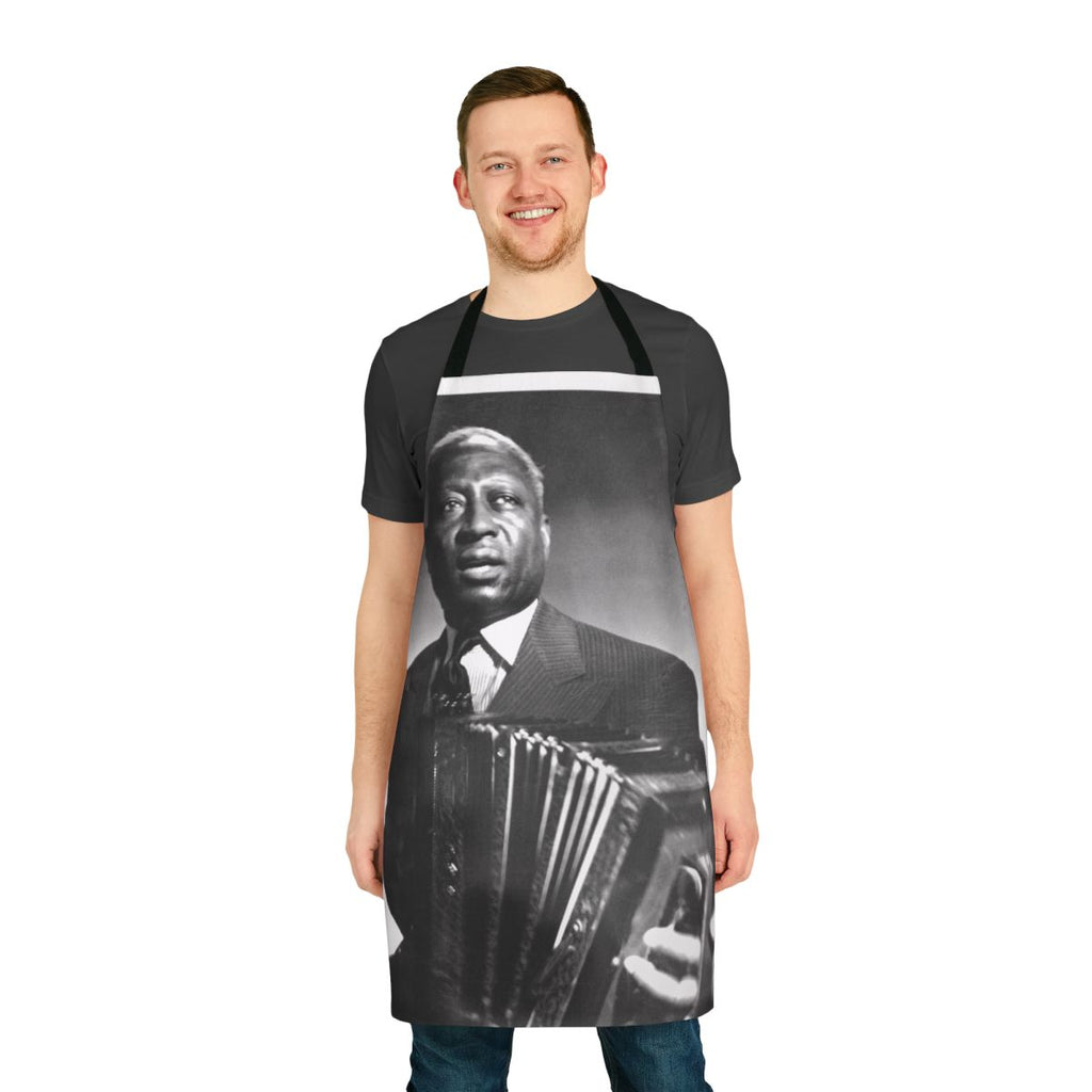 A high-quality apron featuring a vintage-inspired design inspired by the blues music of Leadbelly.