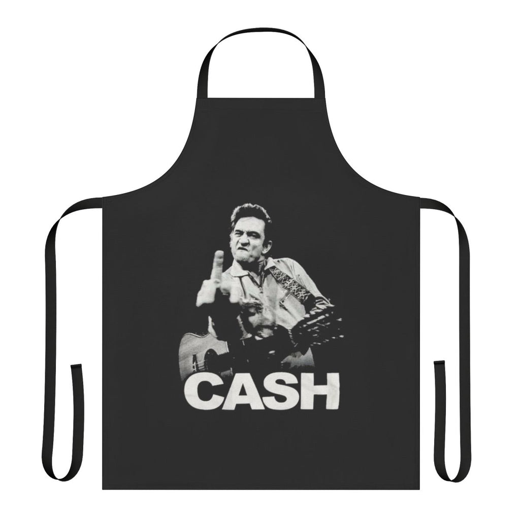 Vintage-style apron featuring a bold "Cash Face" graphic, paying homage to the legendary Johnny Cash.