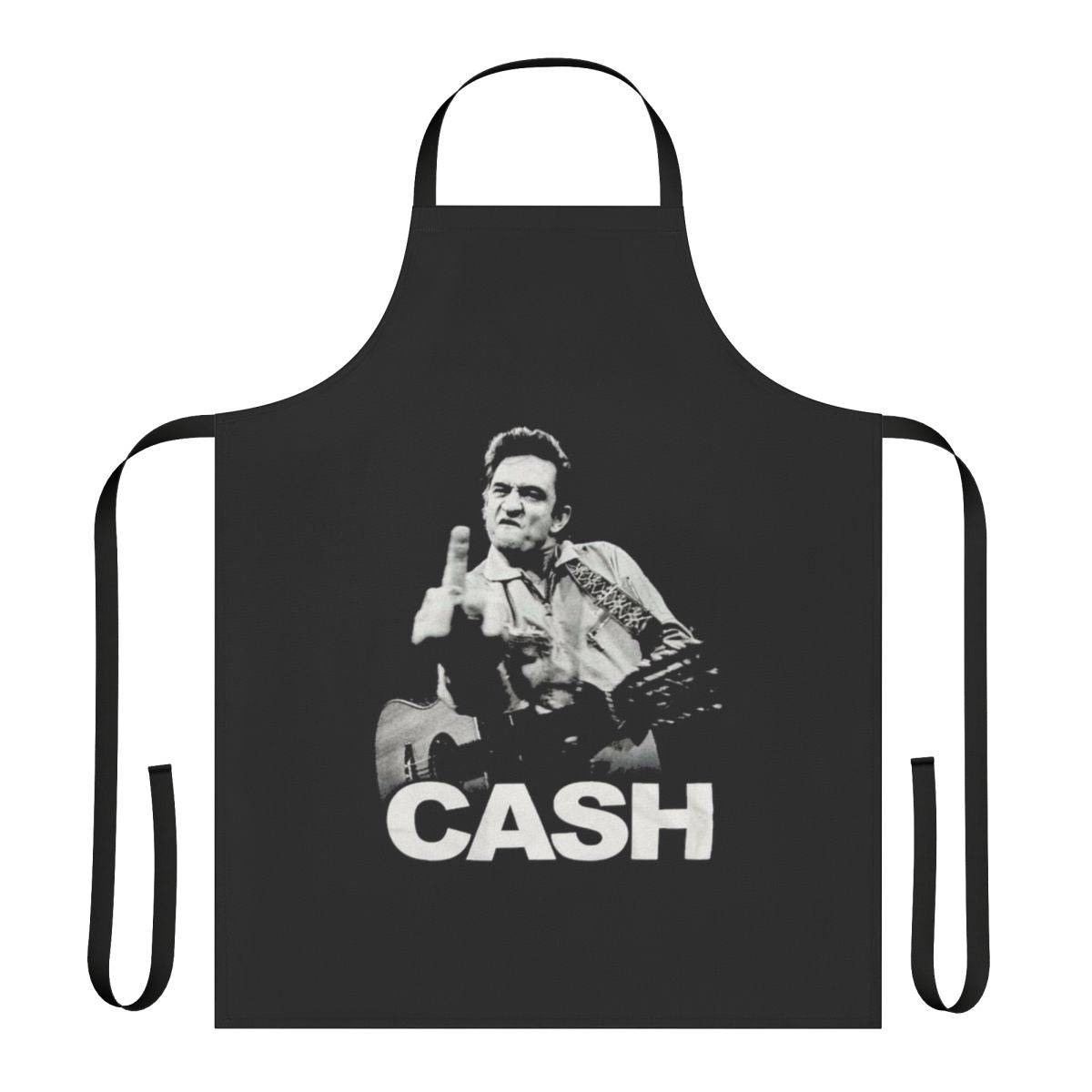 Vintage-style apron featuring a bold "Cash Face" graphic, paying homage to the legendary Johnny Cash.
