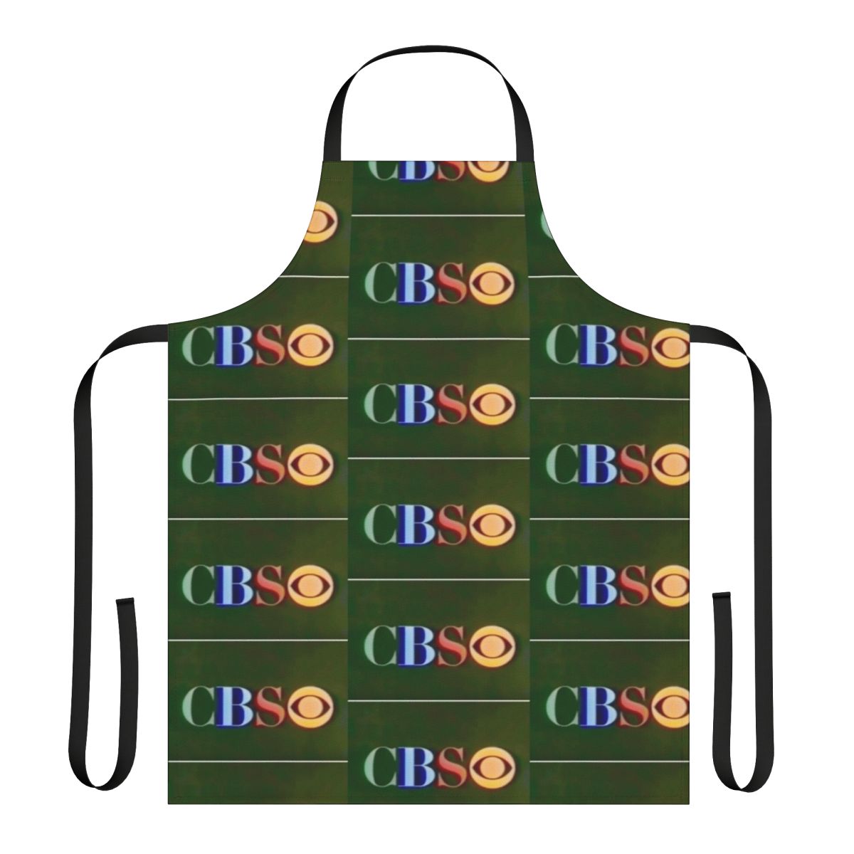 Vintage-Inspired CBS Logo Apron with 1960s Retro Television Branding