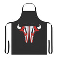 Vintage-style Chicago Bulls themed apron with basketball and city skyline design