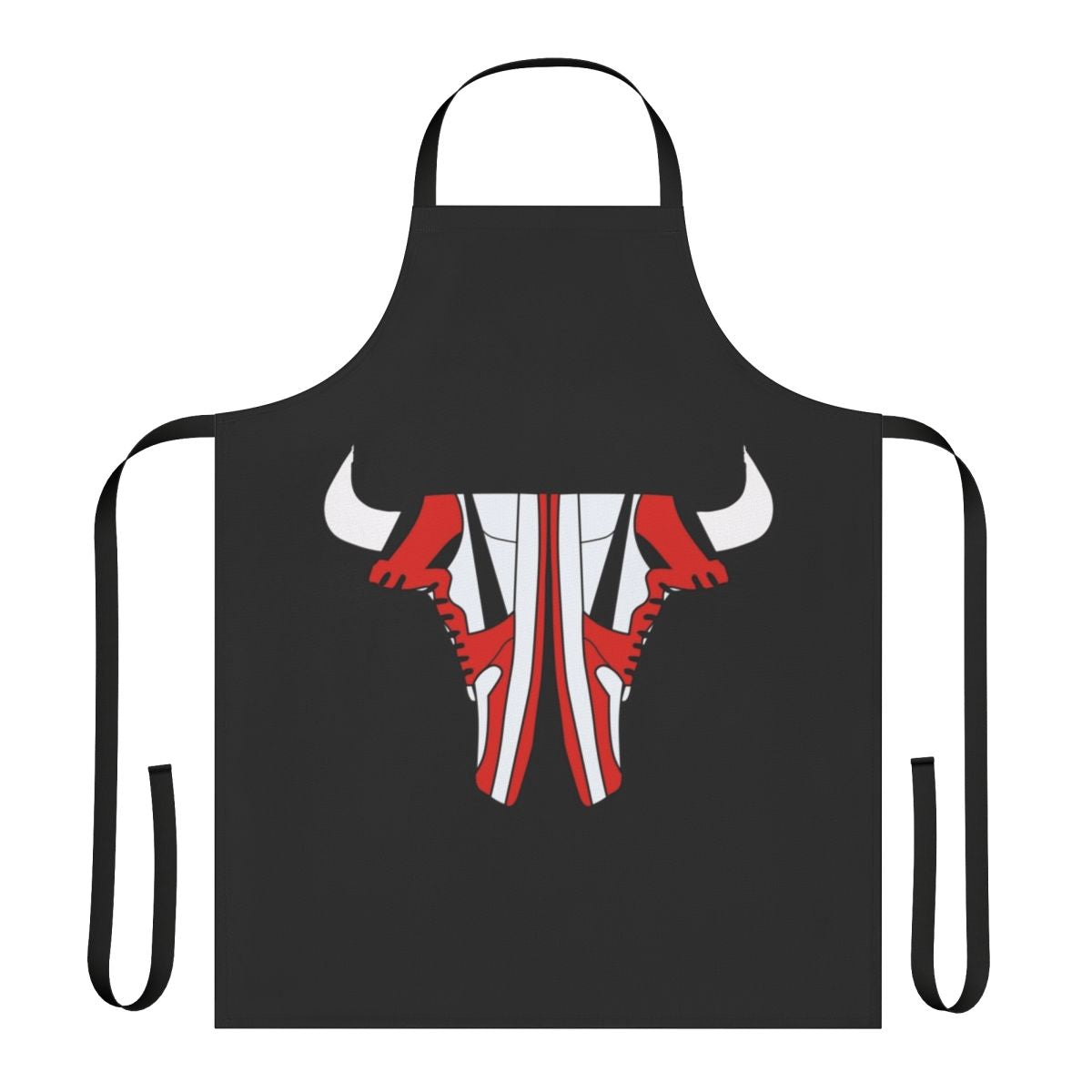 Vintage-style Chicago Bulls themed apron with basketball and city skyline design