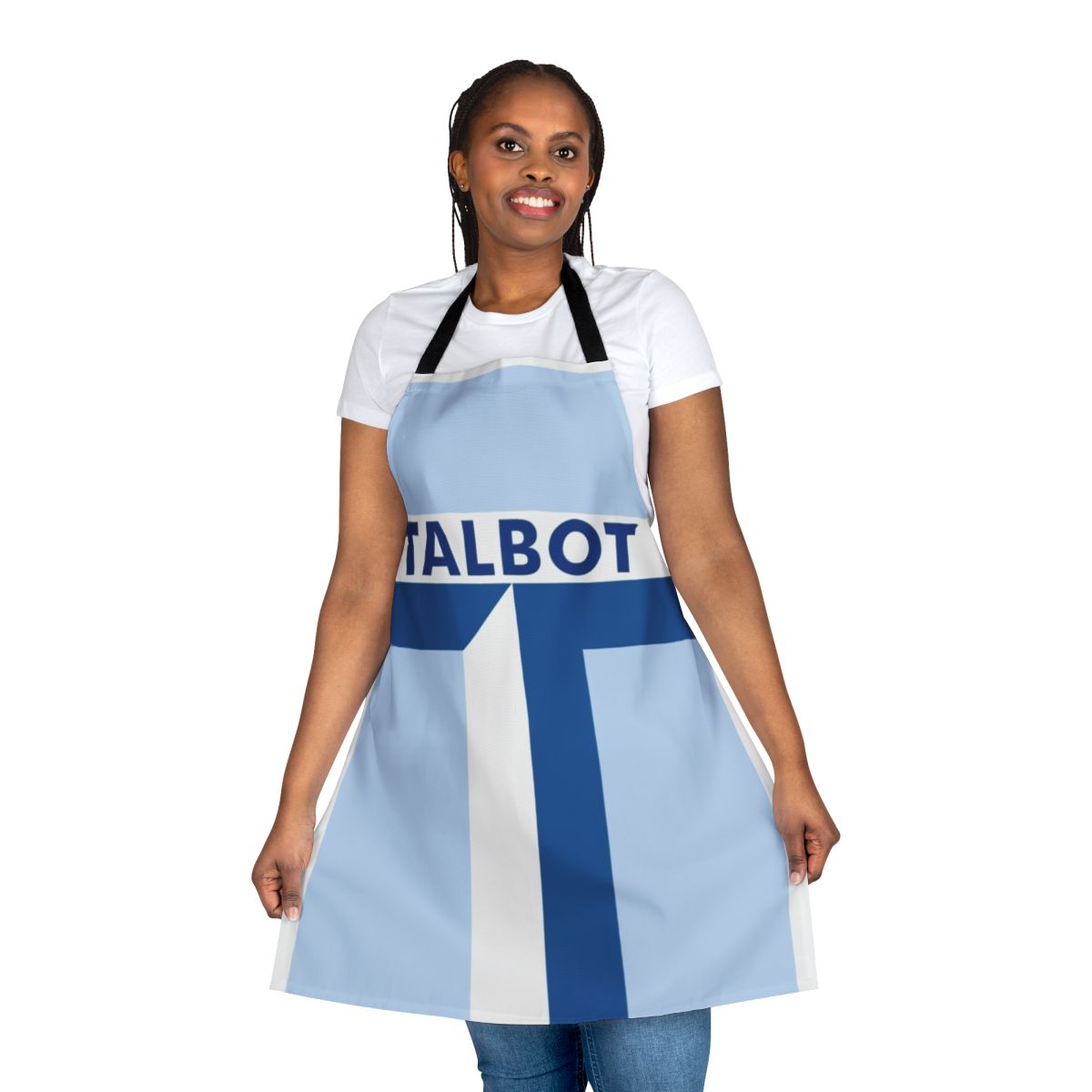 Vintage-inspired City Talbot apron with retro home design graphics
