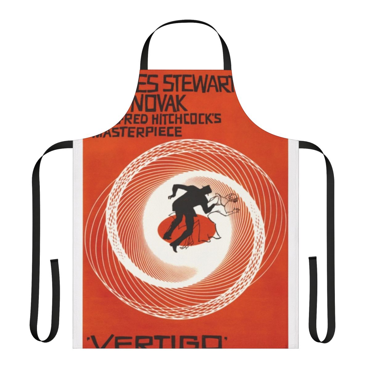 Retro 1950s movie-themed apron with Vertigo-inspired design