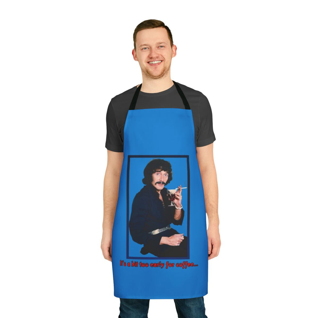 Vintage-inspired coffee lover's apron with a humorous, retro design