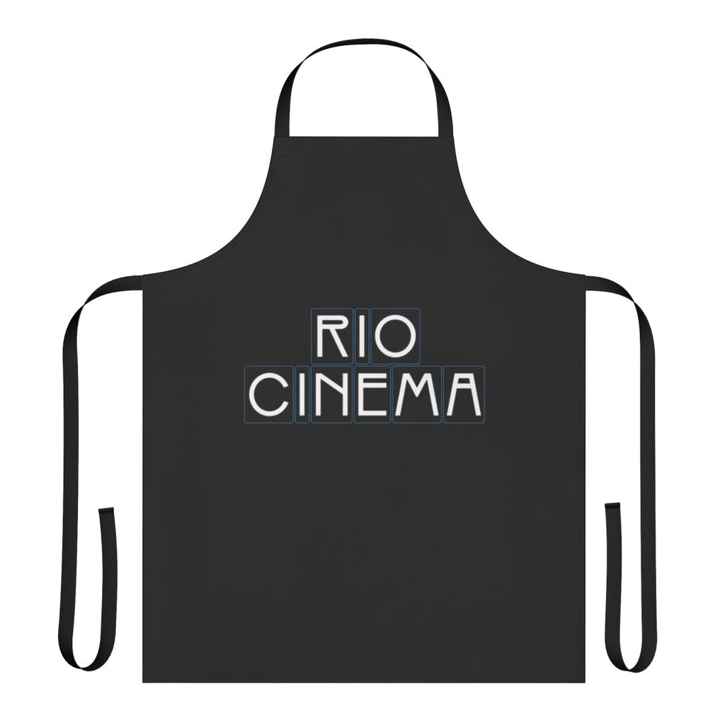 Vintage-inspired apron featuring the iconic Rio Cinema logo, a community movie theater in Hackney, London.