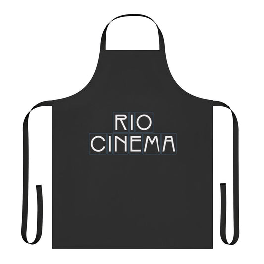 Vintage-inspired apron featuring the iconic Rio Cinema logo, a community movie theater in Hackney, London.