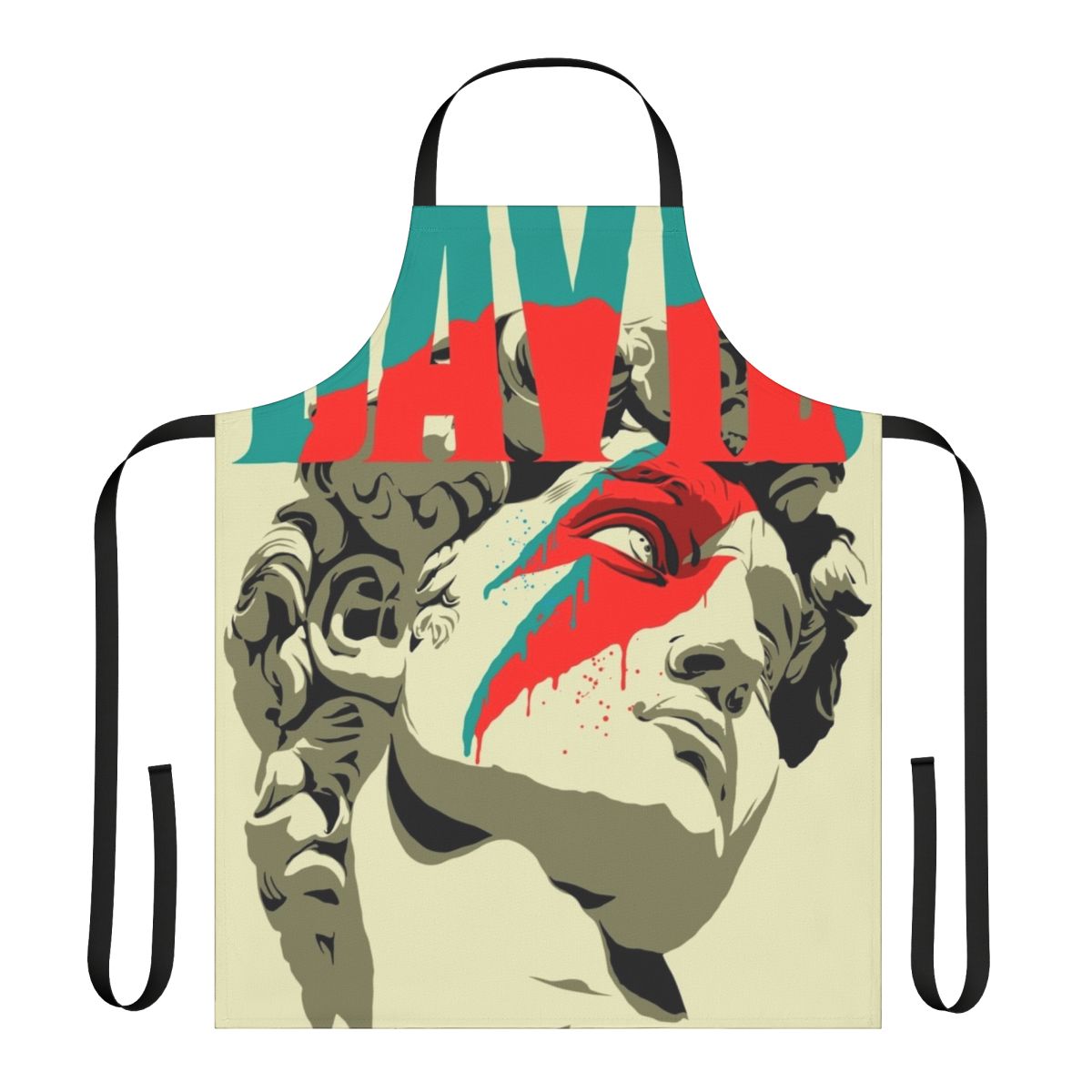 Vintage-inspired apron featuring a portrait of the famous Renaissance artist David